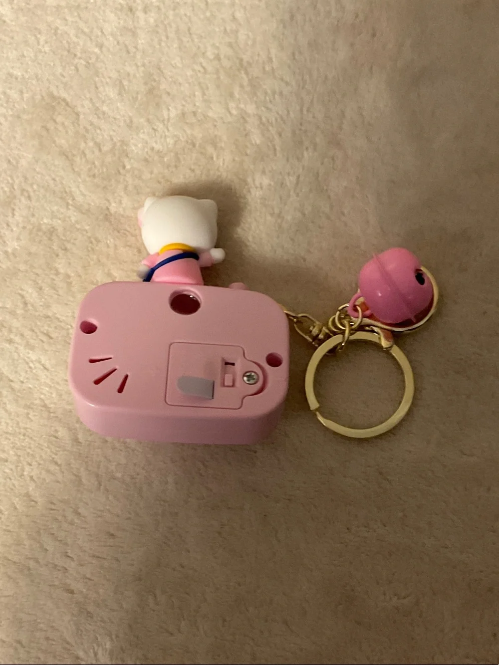 Hello Kitty Pink Mini Toy Camera Keychain with Gold Ring
